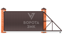 Откатные ворота 1980×2100 из профлиста ЗМК-7770