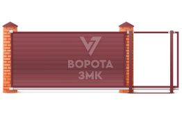 Откатные ворота из сэндвич панелей 2100×1980 ЗМК-7841