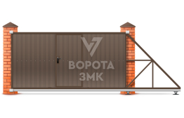 Ворота металлопрофильные раздвижные 1750×2000 ЗМК-7772