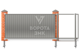 Откатные ворота под ключ 10 метров 10000×2100 ЗМК-8191