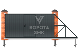 Откатные ворота 2200×3000 из профнастила с установкой ЗМК-7781