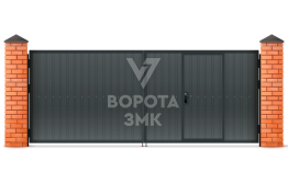 Металлические ворота из профнастила 2750×2500 ЗМК-5202