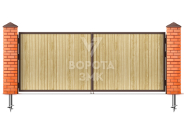 Распашные деревянные ворота 2250×2000 ЗМК-5271