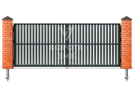 Ворота 2750×2250 на сваях ЗМК-4949