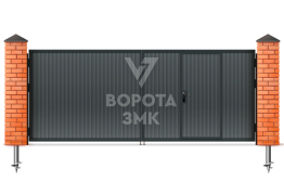 Ворота распашные на сваях 2750×2750 ЗМК-4936